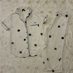 KATE SPADE Pajamas PJ Set, XS, COTTON & MODAL Cropped, Pockets, Comfort NATURAL!